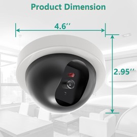 WALI Dummy Fake Security CCTV Dome Camera with Flashing Red LED Light with Security Alert Sticker Decals (SDW-8), 8 Packs, White