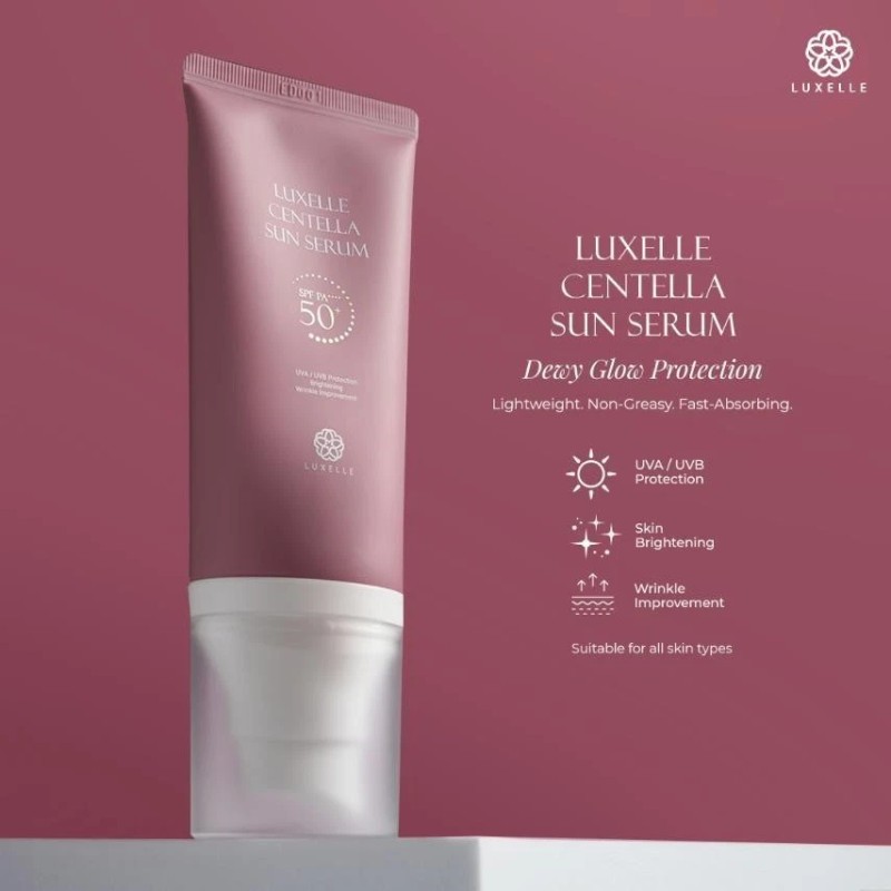 LUXELLE Centella Sun Serum SPF50 PA++++ Lightweight Sunscreen Niacinamide 50ml