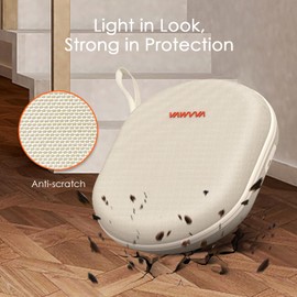 Charging Case for AirPods Max 1 & 2 - Travel Headphone Charger with Magnetic Lightning & USB-C Connectors, Auto Sleep Mode, 5000mAh Battery (White)