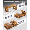 BLUEWEST Foldable Poop Stool, Acacia Wood Toilet Stool for Potty