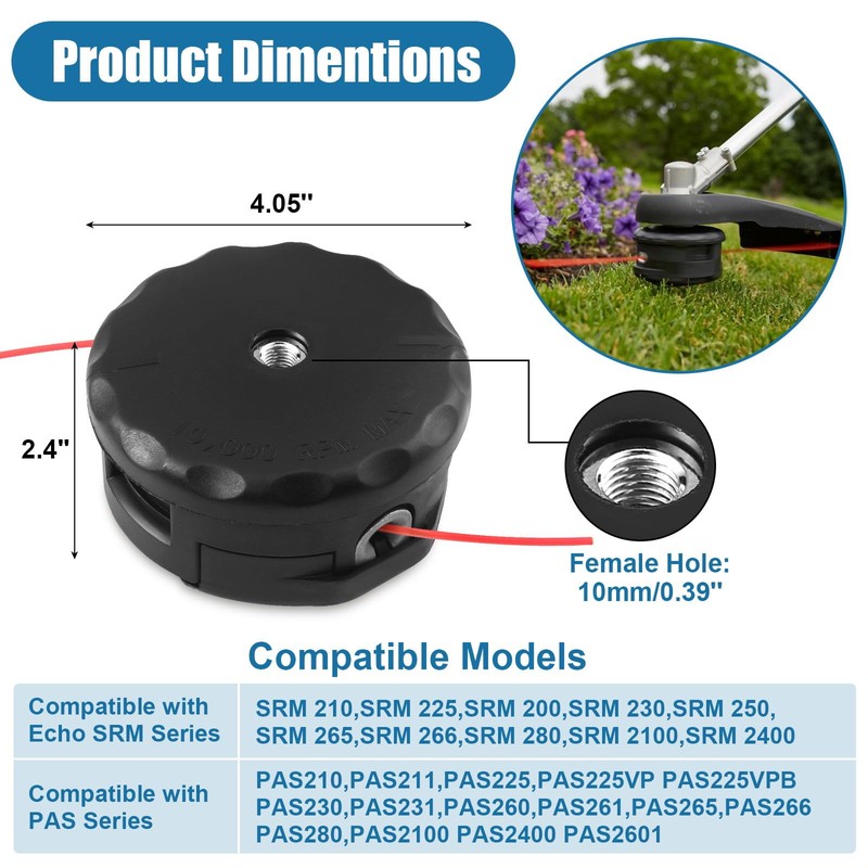 5 Pack String Trimmer Head SRM-225 for Echo Speed Feed