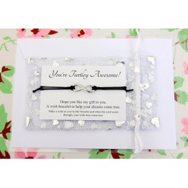 Lucor You Are Turtley Awesome,Wish Bracelet,Proud of You Gifts,End of Year Gifts,Pass Exam Gifts,Graduation Gifts,New Job Gifts(Black)