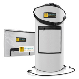 Portable Trash Can, Reusable Trash Bag, Leakproof Liner, Boat Storage Organizer, Trash Bag Holder, Marine Accessories - Pontoon Boat, Fishing, Sandbar, Camping Gifts (White)