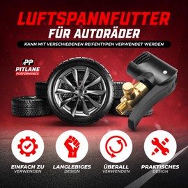 Pitlane Performance® Schrader & Presta Car Valve Lever Connector; Valve Connector Car Air Pump Accessories; Brass Threaded Nozzle