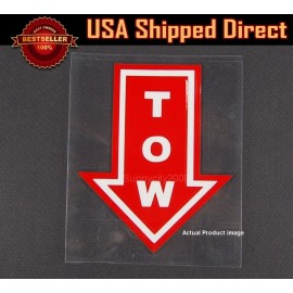 SDeelCase 4.5" x 3.75" Bumper Red WaterProof Tow Arrow Point Sticker Adhesive For  Mini
