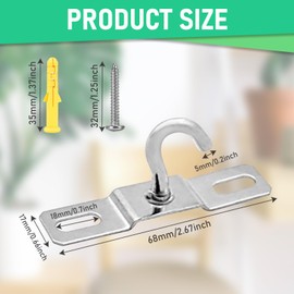 3 Pack Ceiling Hook, 68mm Heavy Duty Ceiling Lights Base Plate Chandelier Hook, Screws Mount Heavy Duty Iron Galvanized Pendant Fitting for European Lamps Ceiling Fans Flower Basket Decoration Holder