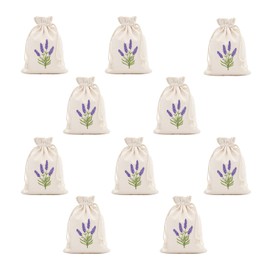 fKiZanthene 10 Pack Lavender Bags, Lavender Drawstring Sachets for Wardrobe Moths and Mosquitoes, Keep Air Fresh, 10 x 15 cm