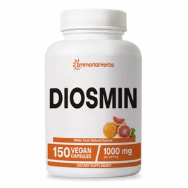 Immortal Herbs Pure Diosmin 1000mg Complex Formula, 150 Capsules, Citrus Bioflavonoids Rich Fruit Extract, 100% Vegetarian, Non-GMO & Gluten Free Diosmin Supplement