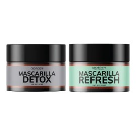 Kit Mascarilla Facial Detox Skin Care + Mascarilla Refresh - Carbón Activado - Arcillas Puras - Limpieza Profunda - Skincare Absorbe Grasas - Disminuye Puntos Negros y Poros Acne - Hidratante