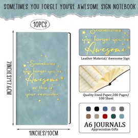 Ireer 10 Sets Employee Appreciation Gifts Notebooks with Pens A6 Leather Journal Thank You Gifts Bulk Notebooks Inspirational Gifts for Coworker Staff Team Teacher Nurse(Sometime You Forget)