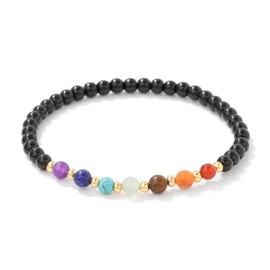 JENCVNL Chakra Bracelet, 4 mm Stretch Beads Bracelet, 7 Chakra Bracelet, Gemstone Beads Bracelets, Yoga Bracelet, Natural Stone Bracelet for Women, One size, Stone, No Gemstone