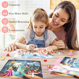 Foil Arts Kit for Kids, Art & Craft Activity No Mess Creative Art Toys for Ages 5-7, DIY Printing Arts and Crafts for Kids Ages 8-12, Christmas Birthday Valentine's Easter Gifts for Teen Girls, Pink
