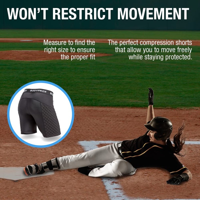 Bodyprox - Pantalones cortos deslizantes de béisbol para hombre, con