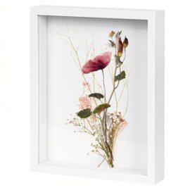 White Wooden 3D Picture Frame, 3D Shadow Box A4, Deep Box Photo Frame, Keep Memories Shadow Box Frame, 21 x 29.7cm Frame for Filling Objects, Display Photo Frames for Crafts Anniversary Wedding
