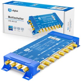 HB-DIGITAL PMSE 5/8 Multiswitch 1x SAT to 8 x Subscribers/Receiver for Full HDTV 3D 4K UHD with Power Supply