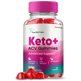 True Keto Fusion Keto + ACV Gummies Supplement, Max Strength (1 Pack)