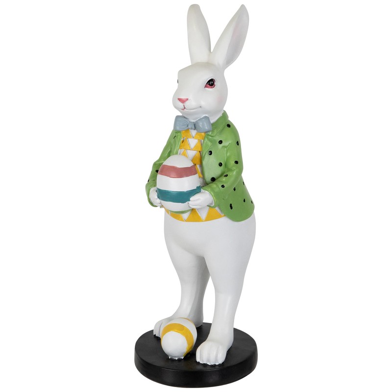 Northlight Rabbit Holding Easter Egg Outdoor Garden Statue - 11.5"