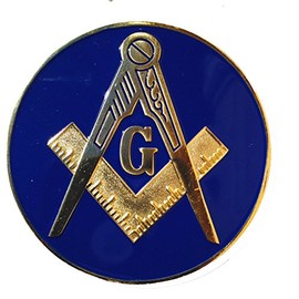 Masonic Master Mason Auto Car Tag Emblem Reflex Blue Made of Aluminum