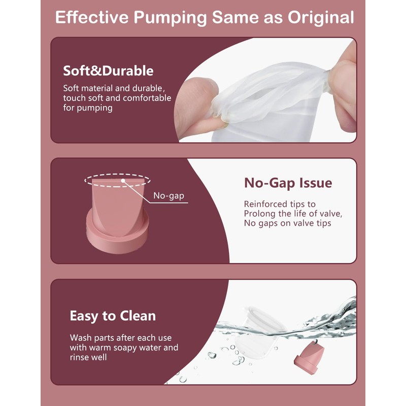 8PC M6 Breast Pump Replacement Accessories, Including 6pcs Duckbill Valve