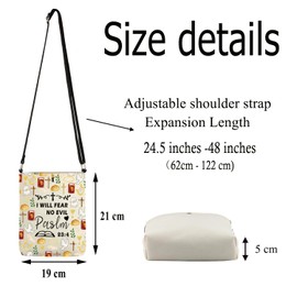 ENSIANTH Christian Crossbody Bag Faith Religious Baptism Gifts Bible Psalm 23 4 Sling Bucket Bag with Shoulder Strap (25625 Christian C)