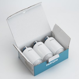 HubQua FilterCoreS1 - Economy Pack of 3 Cartridges, SGS Certified, for WaterTrack Shower Filters and Other Models - 98% Tested Chlorine Removal - Removes Chlorine, Limescale, Heavy Metals and