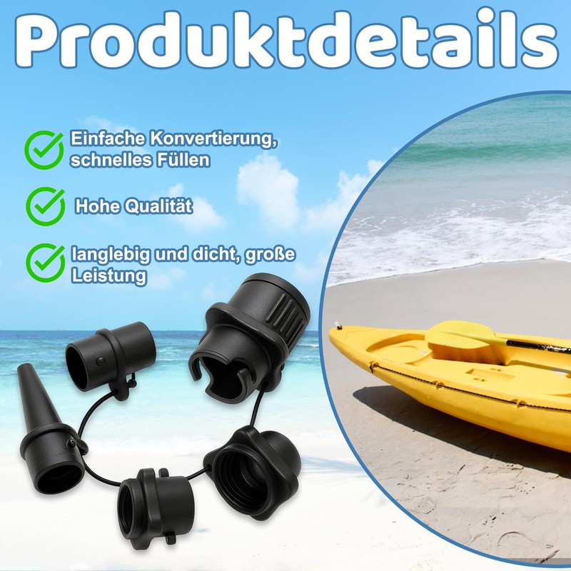 Sup Valve Adapter, Pump Adapter with 4 Gas Nozzles, Inflatable,