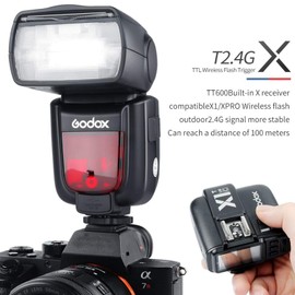 Godox Flash TT600 with Godox Flash Trigger X2T-C Bundle - 2.4G Wireless X System, High-Speed Sync, Compatible with Canon DSLR Cameras. Powerful GN60, Quick Recycle, and Versatile Flash Modes