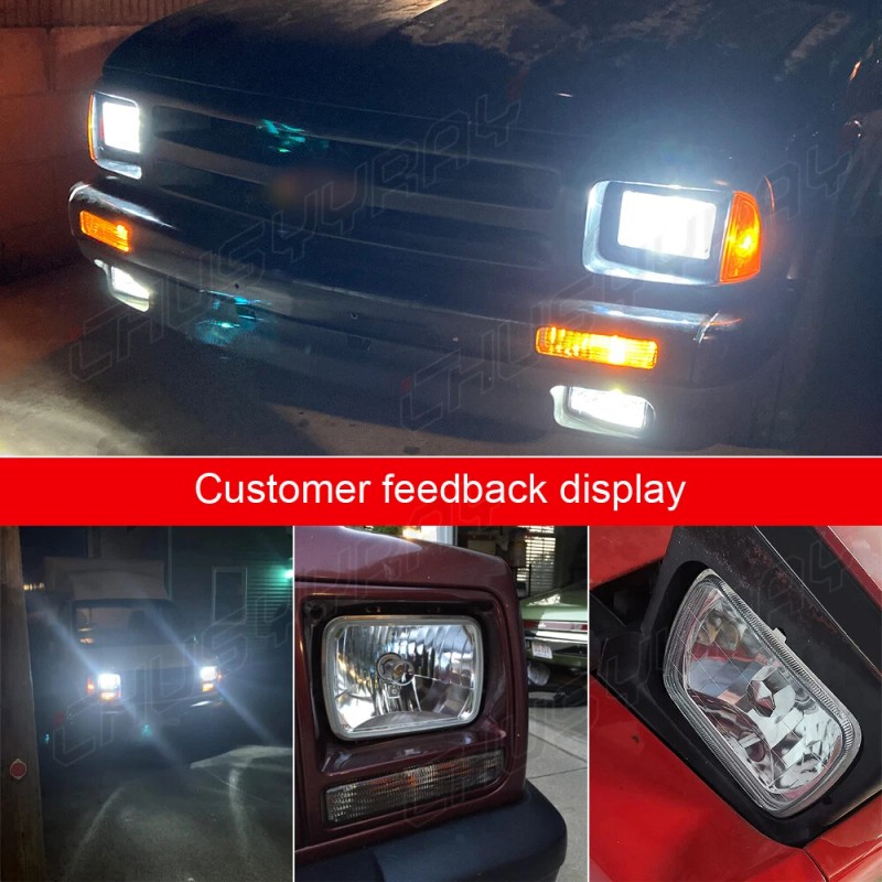 CHUSYYRAY Pair 5x7" 7x6inch led Headlight for Ford E100 E150