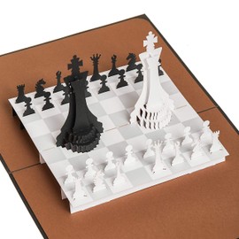 Rykamia Chess Pop Up Card, 6x7.5 Inches, Chess 3D card, Birthday 3D Card, Happy Anniversary, Retirement, Just Because, All Occasion, Card for Father, Son, Husband, Wife, Mom, Friend