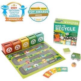 Petit Collage: Rush to Recycle | Teach Kids About Recycling| Sort All The Recyclibles Before The Truck Comes | Made with Recycled Card and Vegetable Inks