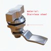 Thumb Operated Offset Cam Lock, Stainless Steel Keyless, Metal Replacement