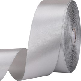 1-1/2 inches 50 Yard Grey Satin Ribbon for Gift Wrapping, Wedding, Crafts, Christmas,Easter, Floral, Hair, Invitation Decorations and More