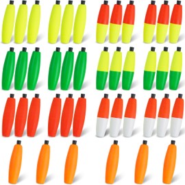 Peg Floats for Catfish Fishing Bobbers,Fishing Cigar Foam Bobber for Santee Rig Slip Fishing Corks Peg Fishing Bobbers with Pipe Plug Catfish Crappie Floats for Fishing丨2in Mixed 42pcs