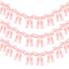 3Pack Pink Bow Garland Banner, Pink Ribbon Bow Party Decorations
