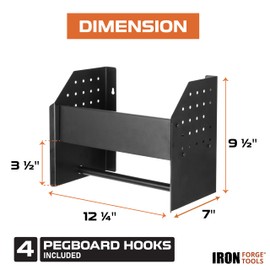 Iron Forge Tools Garage Paper Towel Holder Wall Mount with Shelf - Garage Organization & Storage Shed Organizer for Shop Towels, Trailer Accessories for Inside Workshop, Garage Décor for Men