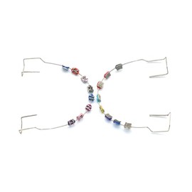 TTKBHHQ-Metal bracket and orthodontic strap set, 1 set of props with metal wires for orthodontists to explain, props set for dental students to practice, temporary dental decorations. (Mixed color)