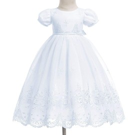 Bow Dream Baby Girls Christening Baptism Dress Formal Party Special Occasion Dresses for Toddler
