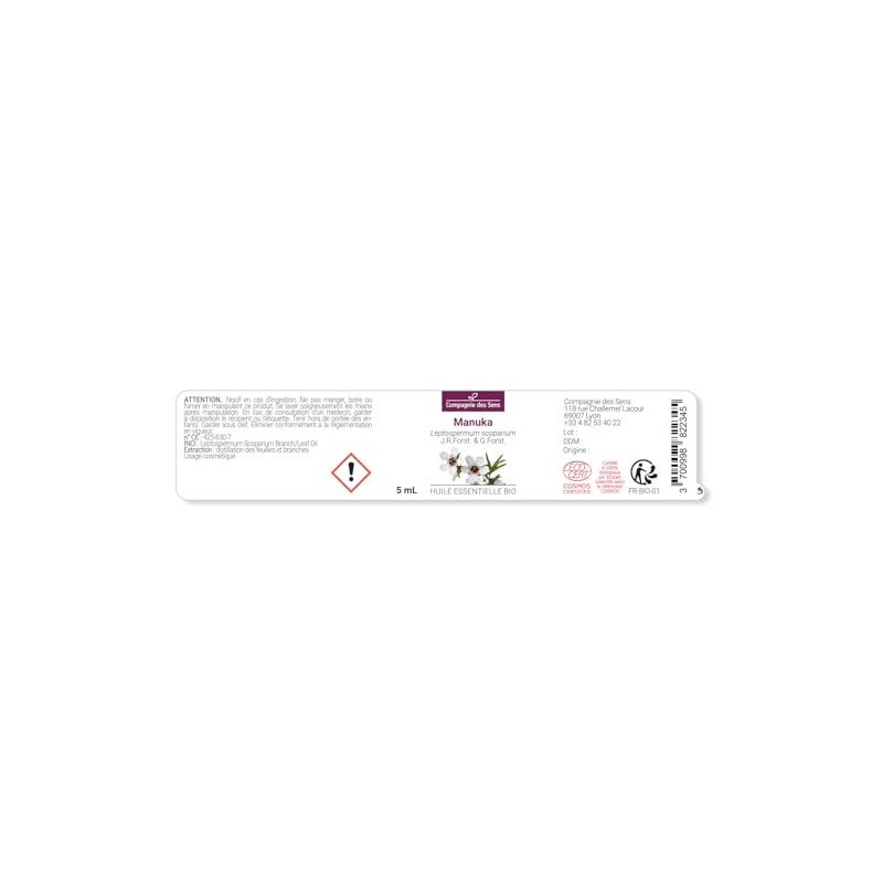 MANUKA (Leptospermum Scoparium) BIO - 5mL - Olio Essenziale di