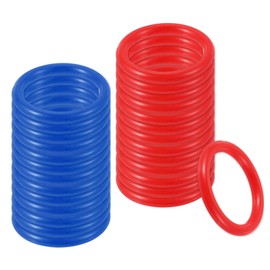 PATIKIL 2" Plastic Ring-Toss Rings for Bottles, 60 Pack Carnival Rings Plastic Hoops for Speed and Agility Practice Outdoor Party Favor, Red/Blue