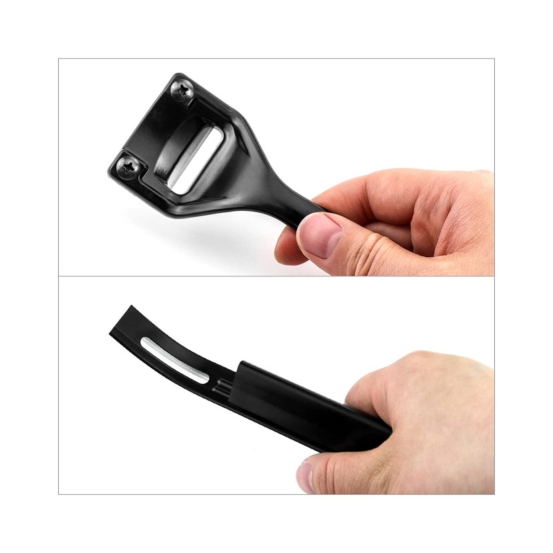 QWORK® Metal Leather Skiver and Curved Shape Safety Beveler Skiver,