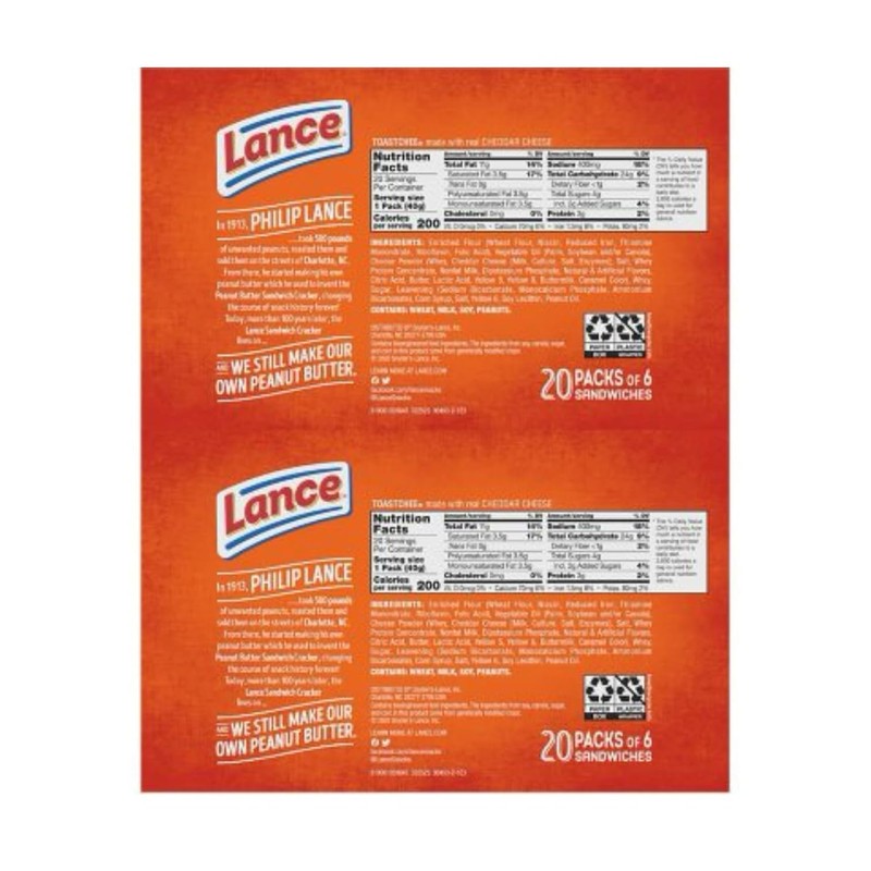 Lance ToastChee Cheddar Cheese (1.41 oz., 40 ct.) (2 packs