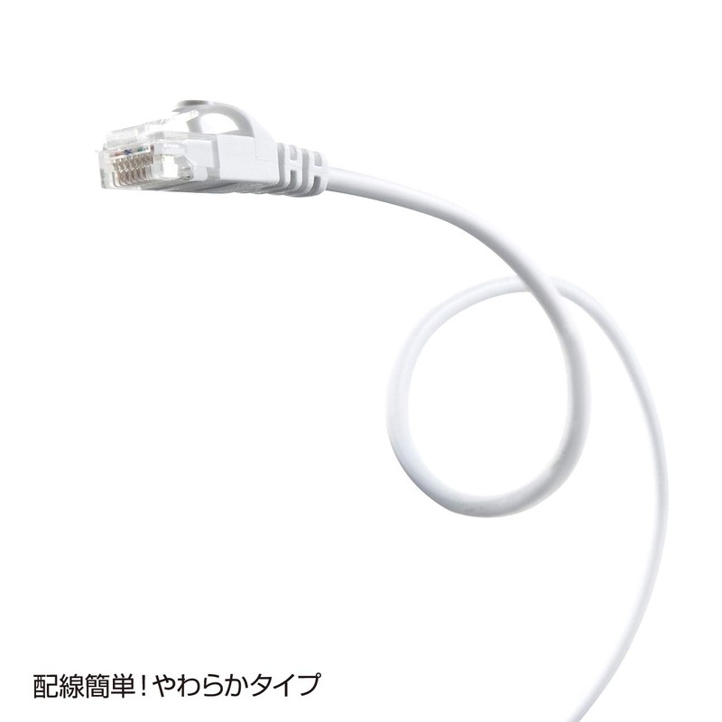 サンワサプライ カテゴリ6極細LANケーブル 10m ホワイト LA-SL6-10W