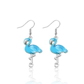 BNQL Flamingo Earrings for Women Girls Flamingo Dangle Earrings Flamingo Lover Gifts Flamingo Jewelry Gift Earrings (flamingo earrings light blue)