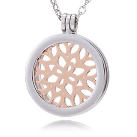 Morella Women's Necklace 70 cm Stainless Steel with Coin Pendant 33 mm, in Jewellery Bag, Stainless Steel