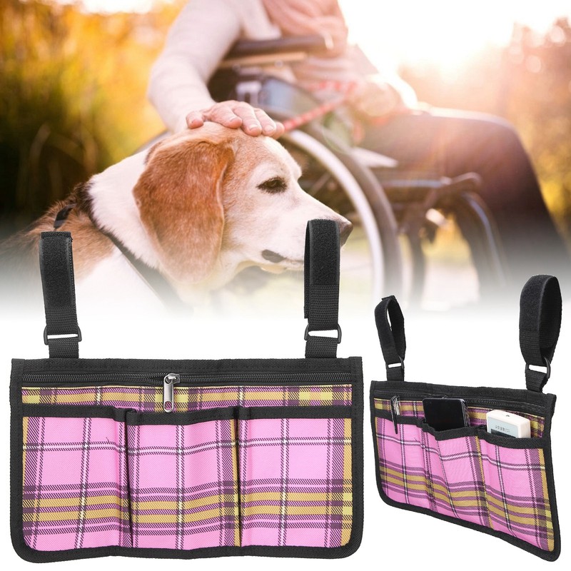 Multifunctional Wheelchair Side Bag Durable Waterproof Chair Side Pocket Storage