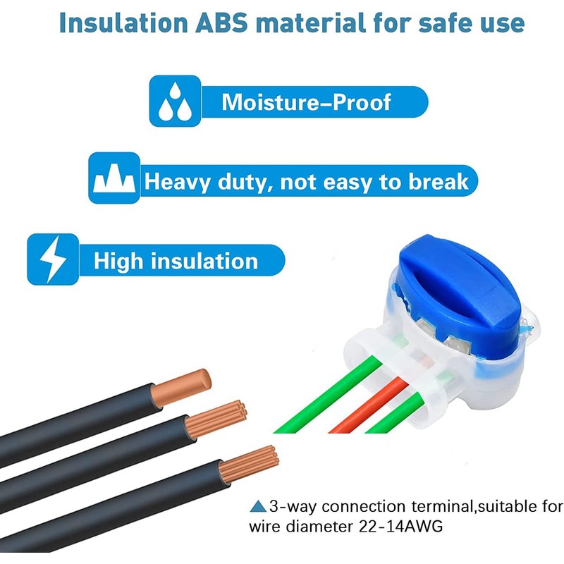 20 Pcs Cable Connector Electrical Wire Connectors for Robotic Lawn