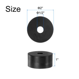 uxcell 4pcs Rubber Spacers 2" OD, 1/2" ID, 1" Height Round Anti Vibration Spacer Rubber Bushing Grommets Thick Rubber Washers for Home Car Accessories