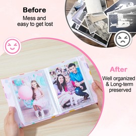 FIODAY 2 Pcs Small Photo Albums 4x6, Mini Photo Albums Cute Unicorn Picture Album Holds 52 Photos Leather Photo Book for Baby Kids Birthday, Family, Anniversary, Travel