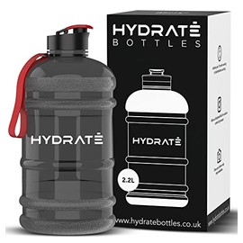 HYDRATE XL Jug 2.2L Water Bottle - BPA Free, Leak Proof, Flip Cap, Ideal for Gym, Adults - Clear Water Container with Extra Strong Material - Perfect for Sports, Rugby, and on the Go