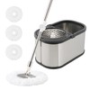 Stainless Steel Spin Mop and Bucket with Wringer Set, 360°